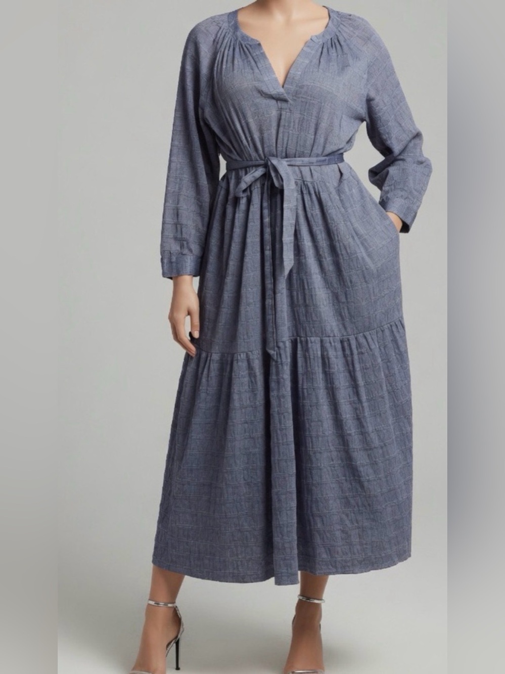 Felicité Navy Midi Cotton Dress